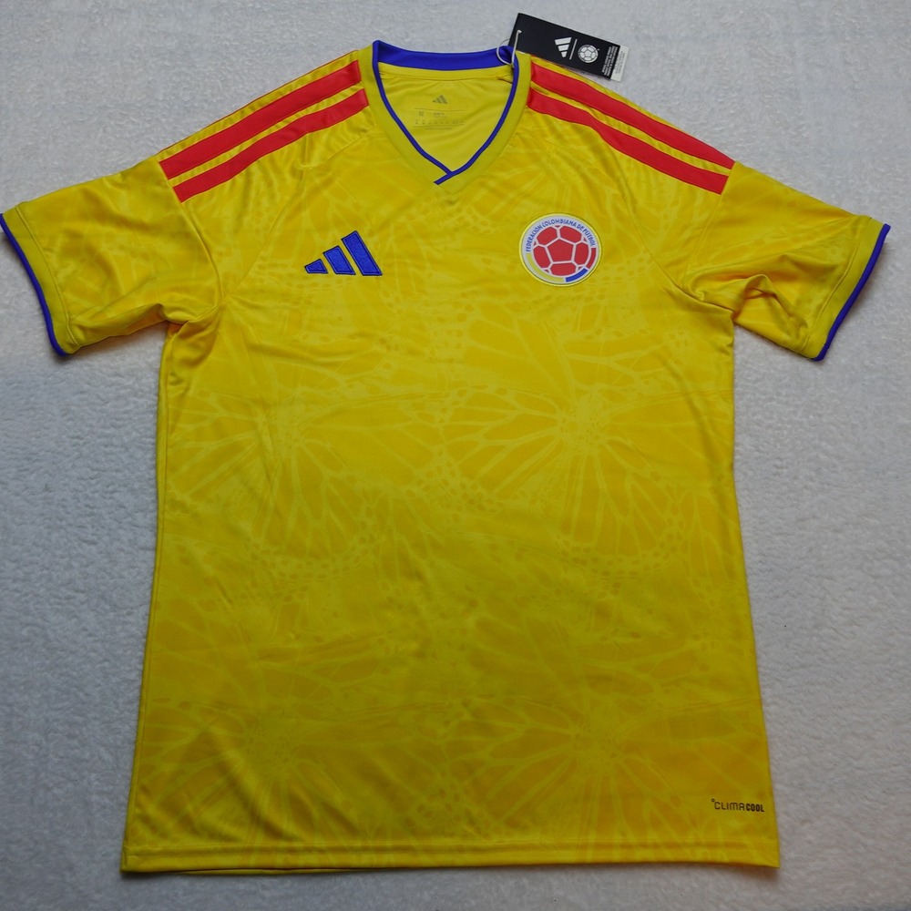 Adidas Soccer Jersey Mens Medium Yellow Colombia FCF Home Shirt JL6972 205